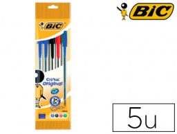 5 bolígrafos Bic Cristal colores